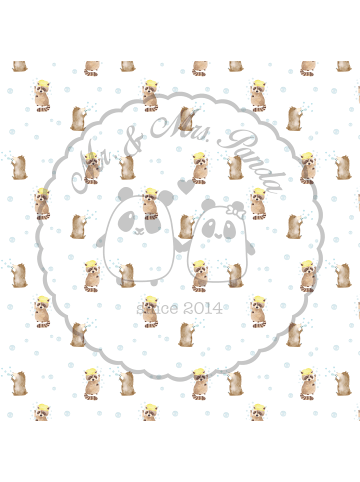 Mr. & Mrs. Panda Sofa Kissen Waschbär ohne Spruch in Weiß