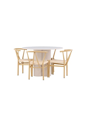 ebuy24 Essgruppe Olivia 5-teilig Beige 110 x 110 cm