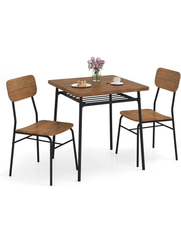 COSTWAY 3 tlg. Bartisch Set in Hellbraun