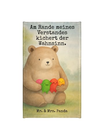 Mr. & Mrs. Panda Gästehandtuch Bär Gefühl Design mit Spruch in Weiß