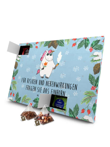 Mr. & Mrs. Panda Advents-Teekalender Einhorn Woodstock mit Spruch in Eisblau