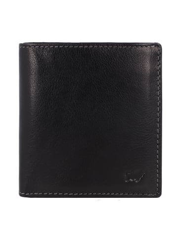 Braun Büffel Arezzo Geldbörse RFID Schutz Leder 9.5 cm in schwarz