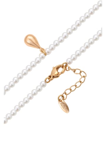 faina Women Beaded Necklace in Rose Gold White