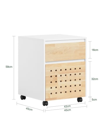 SoBuy Aktenschrank in Reinweiß - (W) 45 x (H) 59 x (L) 45 cm