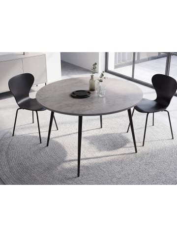 Beliani Esszimmertisch ODEON in Grau/Schwarz - (W) 120 x (H) 76 x (L) 120 cm