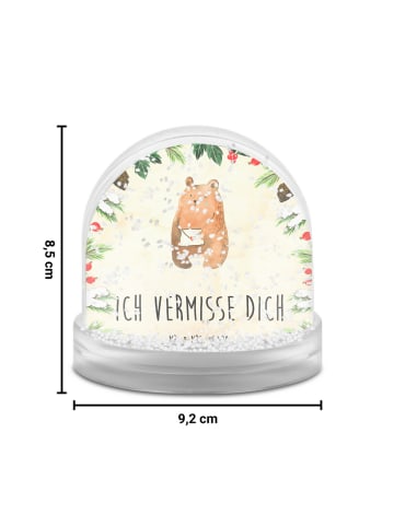 Mr. & Mrs. Panda Weihnachts Schneekugel Bär Vermissen mit Spruch in Naturpapier