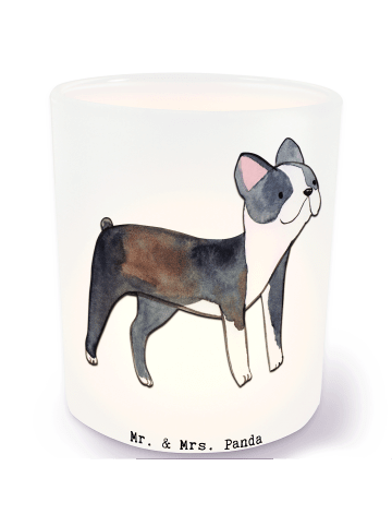 Mr. & Mrs. Panda Windlicht Boston Terrier Lebensretter ohne Spruch in Transparent