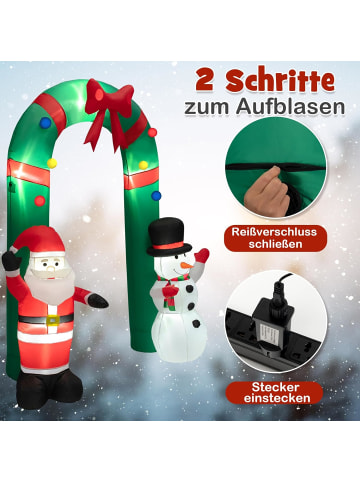 COSTWAY aufblasbarer Weihnachtsbogen 245cm in Grün