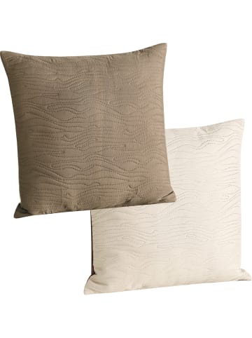 Erwin Müller Kissenhülle 2er-Pack in braun/creme