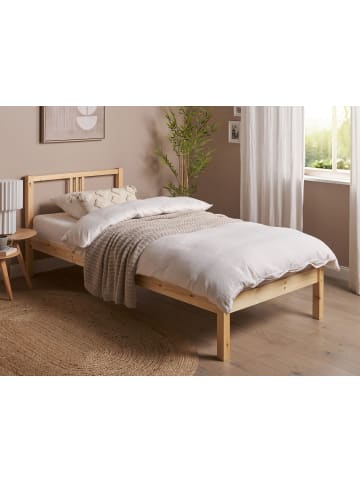 Beliani Einzelbett VANNES in Braun - (W) 97 x (H) 80 x (L) 209 cm