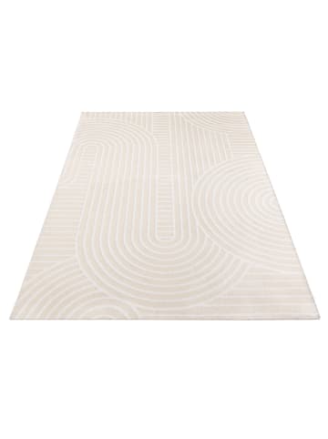 KADIMA DESIGN Teppich Kurzflor Unifarben Wohnzimmer in Creme
