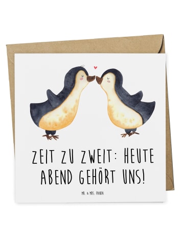 Mr. & Mrs. Panda Gutscheinkarte Pärchenabend mit Spruch in Weiß