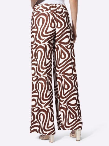 Heine Druckhose in ecru-schoko-bedruckt