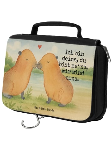 Mr. & Mrs. Panda Beauty Case Capybara Liebe Design mit Spruch in Weiß