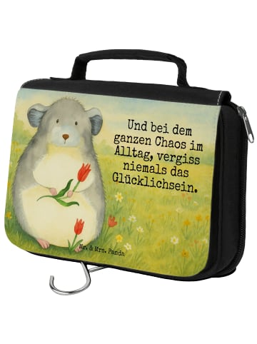 Mr. & Mrs. Panda Reisebeutel Chinchilla Blume Design mit Spruch in Weiß