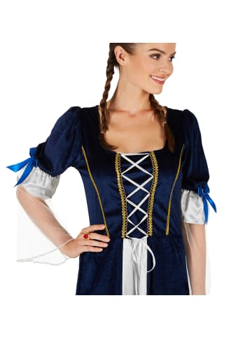 tectake Traumhaftes Königstochter-Kleid, blau/weiß