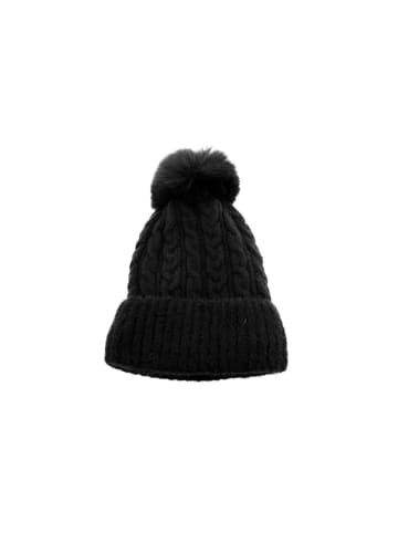 Faera Wintermütze mit Flechtmuster OneSize mit Innenfutter - warmhaltend in Schwarz