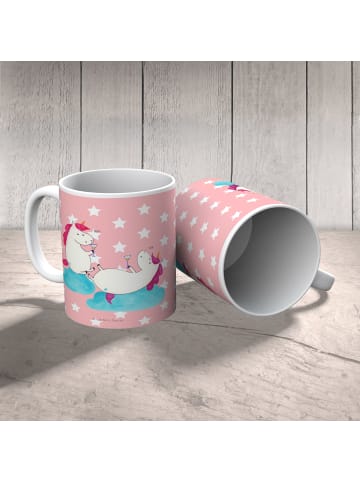 Mr. & Mrs. Panda Kaffeebecher Einhorn Sekt ohne Spruch in Rot Pastell