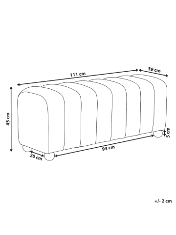 Beliani Bettbank IDYLLWILD in Weiß/Braun - (W) 111 x (H) 45 x (L) 39 cm