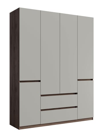 Feldmann-Wohnen Kleiderschrank Madison Walnuss / grau 180 / 51 / 230,5cm