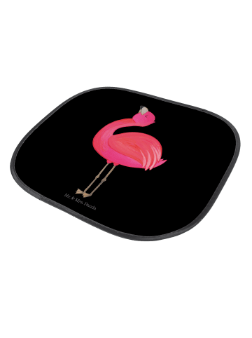 Mr. & Mrs. Panda Auto Sonnenblende Flamingo Stolz ohne Spruch in Schwarz