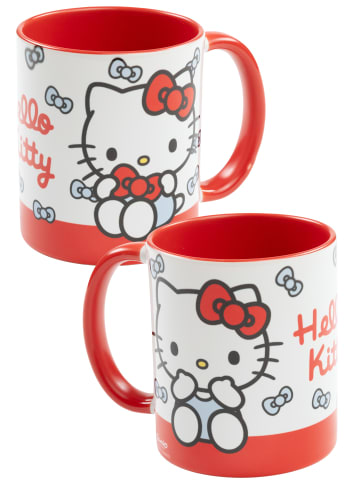 Hello Kitty Hello Kitty Tasse Schleifen Becher Kaffeetasse 320 ml in rot/weiß