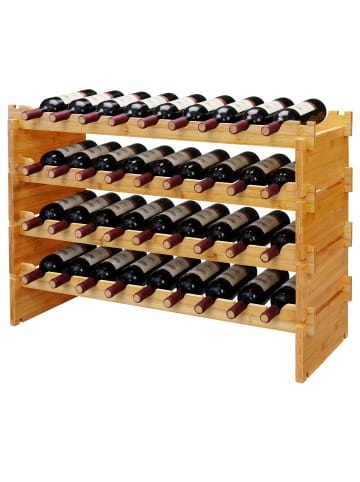 relaxdays Weinregal in Natur - (B)85 x (H)55 x (T)25,5 cm