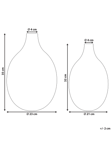 Beliani 2-tlg Blumenvase MOHENJO in Gold