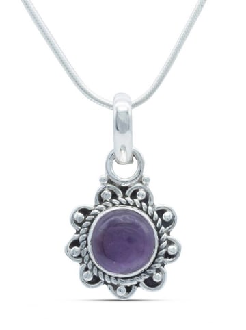 mantraroma 925er Silber - Ketten (L) 13 x (B) 23 mm mit Amethyst