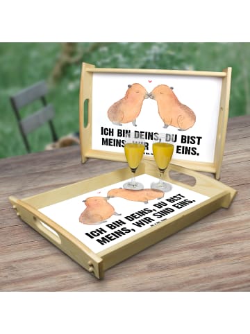 Mr. & Mrs. Panda Deko Tablett Capybara Liebe mit Spruch in Weiß