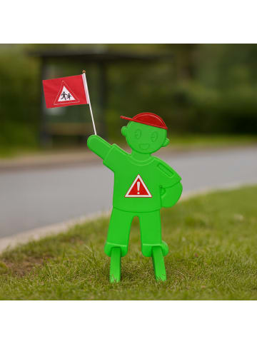 relaxdays Warnfigur Kinder in Grün - (B)52 x (H)84 x (T)46 cm