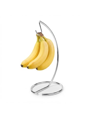 relaxdays Bananenhalter in Silber - (H)34,5 x Ø 16,5 cm