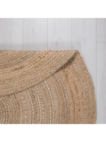 KADIMA DESIGN Handgewebter Jute-Teppich in Naturtönen in Braun