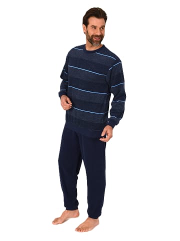 NORMANN Langarm Schlafanzug Frottee Bündchen - 86721 in marine