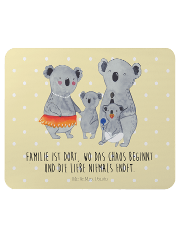 Mr. & Mrs. Panda Mouse Pad Koala Familie mit Spruch in Gelb Pastell