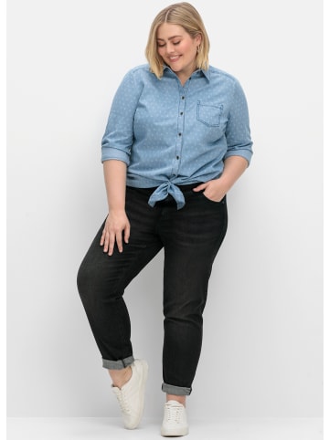 sheego High-waist-Jeans in black denim