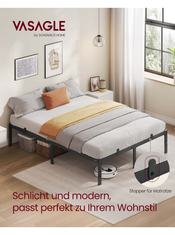 VASAGLE Bettgestell Conner in Schwarz - (B)140 x (H)35.6 x (T)200 cm