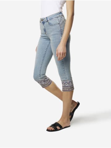 KOROSHI Bestickte, kurze Piratenhosen in blau