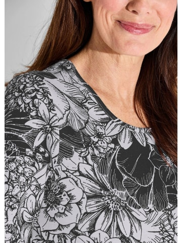 GOLDNER Shirt in schwarz / weiß / gemustert