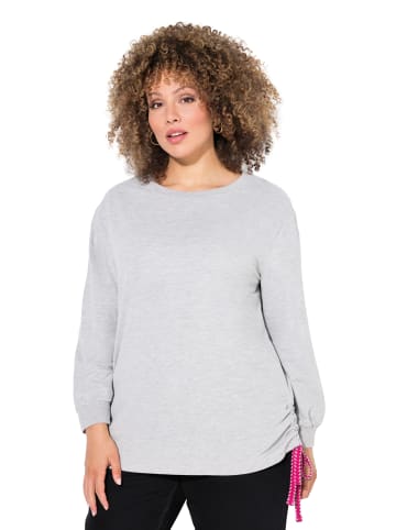 Ulla Popken Sweatshirt in hellgrau mélange