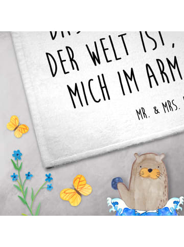 Mr. & Mrs. Panda Handtuch Pinguine Kuscheln mit Spruch in Weiß