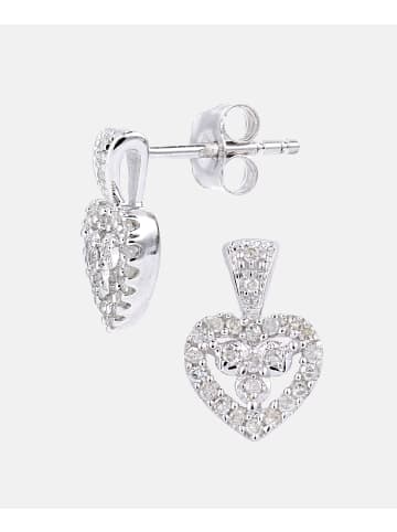 Diamant L'éternel Ohrringe aus 375 Weißgold mit Diamant Herz-Design