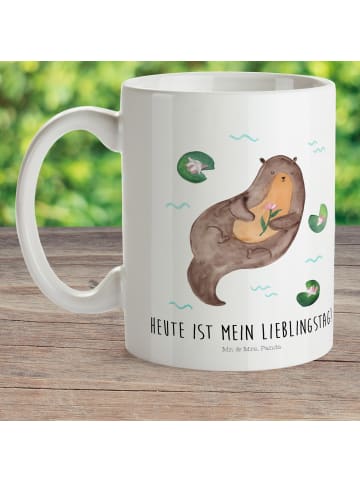 Mr. & Mrs. Panda Trinkbecher Otter Seerose mit Spruch in Weiß