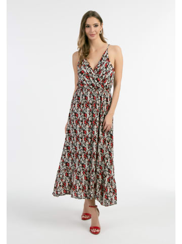 faina Damen Maxikleid in Rot Mehrfarbig