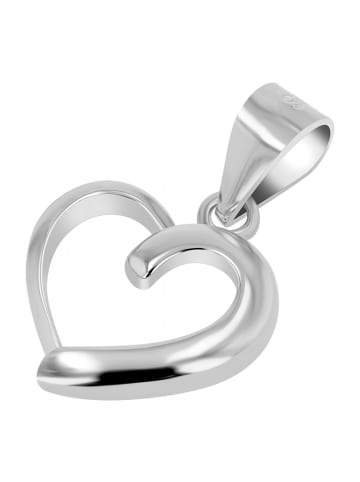 Adeliás Damen Anhänger Herz aus 925 Silber in silber