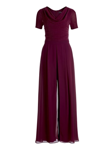 Vera Mont Jumpsuit mit Wasserfallausschnitt in Strong Aubergine