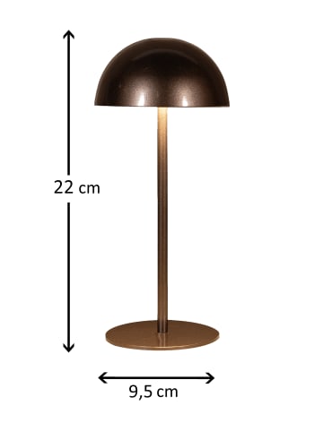 Coen Bakker LED Tischlampe dimmbar Innen & Außen 22x9,5cm Rund in Bronze