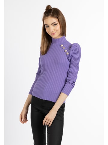 myMo ROCKS Damen Rippstrick Pullover in Lila