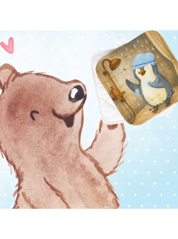 Mr. & Mrs. Panda Topfuntersetzer Pinguin Duschen Design ohne Spruch in Weiß