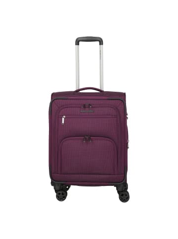 travelite Cubis 4 Rollen Kabinentrolley S 55 cm mit Dehnfalte berry